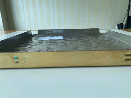 천장에서 나무 무늬 알루미늄 금속 천장 300x300x25mm 스테인레스 강 잔물결 클립