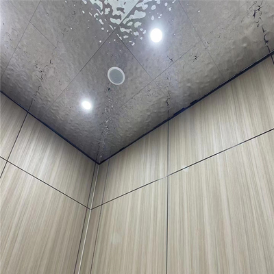 600x600mm 물 잔물결 스테인레스 강 천장 패널 예리한 모서리